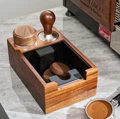 Lab-style coffee bean storage rack detail
