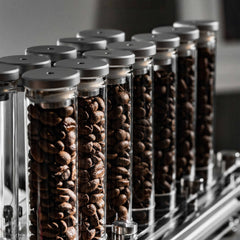 Wood espresso tamping station detail