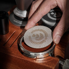 Lab-style coffee bean storage rack detail