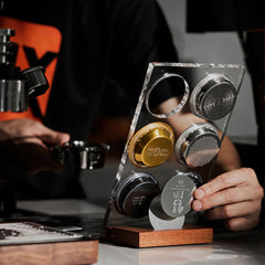 Multi-function coffee tamping station detail
