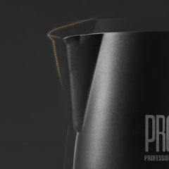 Stainless steel latte art milk pitcher detail