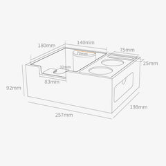 Multi-function coffee tamping station detail