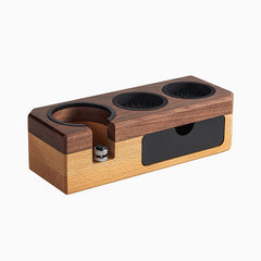 Lab-style coffee bean storage rack detail