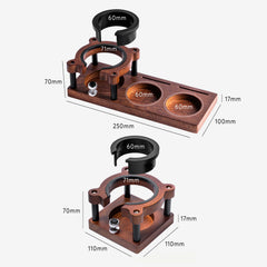 Lab-style coffee bean storage rack detail