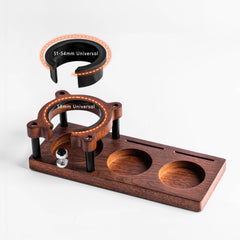 Lab-style coffee bean storage rack detail