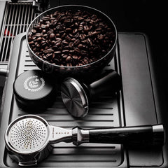 High-extraction Italian-style bottomed portafilter handle