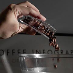 Lab-style coffee bean storage rack detail