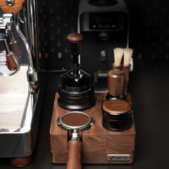 Walnut Wood Coffee Tamping Station