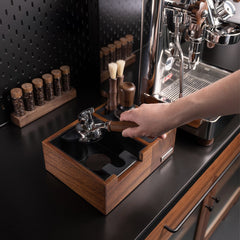 Multi-function coffee tamping station detail