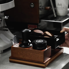 Multi-function coffee tamping station detail