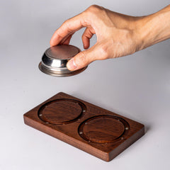 Lab-style coffee bean storage rack detail
