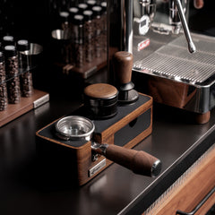 Multi-function coffee tamping station detail