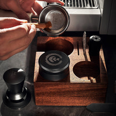 Lab-style coffee bean storage rack detail