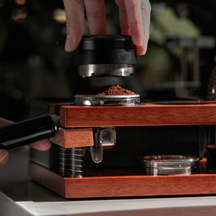 Lab-style coffee bean storage rack detail