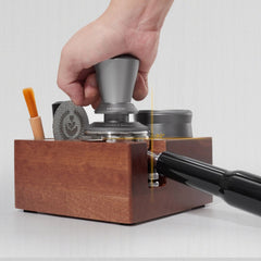 Lab-style coffee bean storage rack detail