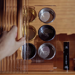 Multi-function coffee tamping station detail