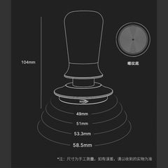 Transparent calibrated espresso tamper