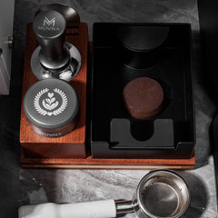 Multi-function coffee tamping station detail