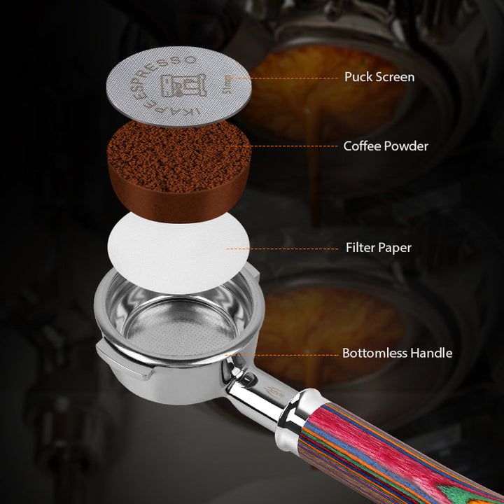 Bottomless Portafilter Colorful Wooden Handle