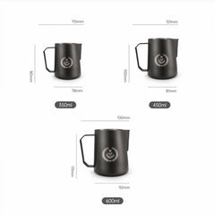 Latte Art Pro stainless steel milk pitcher detail