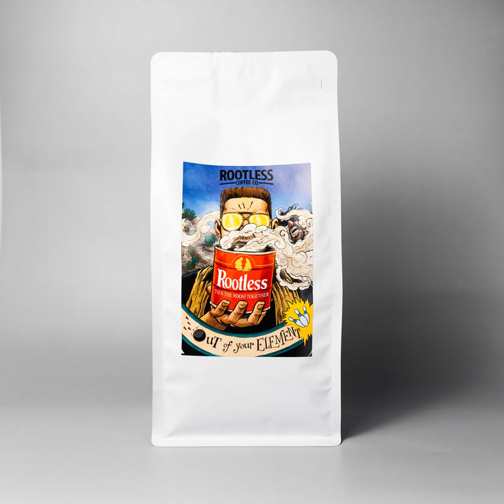 Bag of medium roast coffee from Costa Rica with notes of Chocolate, Fruity