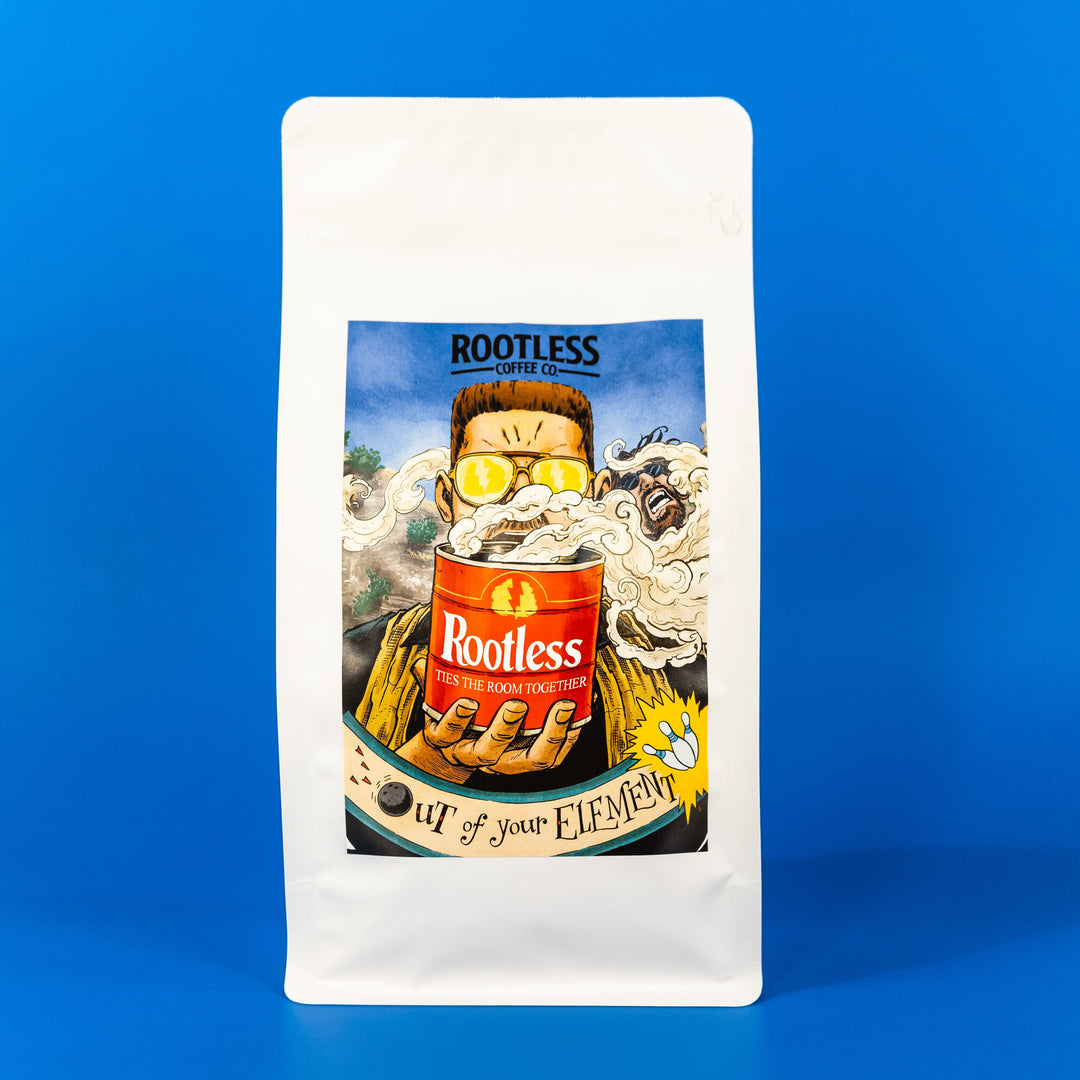 Bag of medium roast coffee from Costa Rica with notes of Chocolate, Fruity
