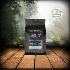 America Coffee Co. One Nation 6-Bean Dark Roast roast and flavor presentation