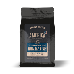 America Coffee Co. One Nation 6-Bean Dark Roast ground-coffee package