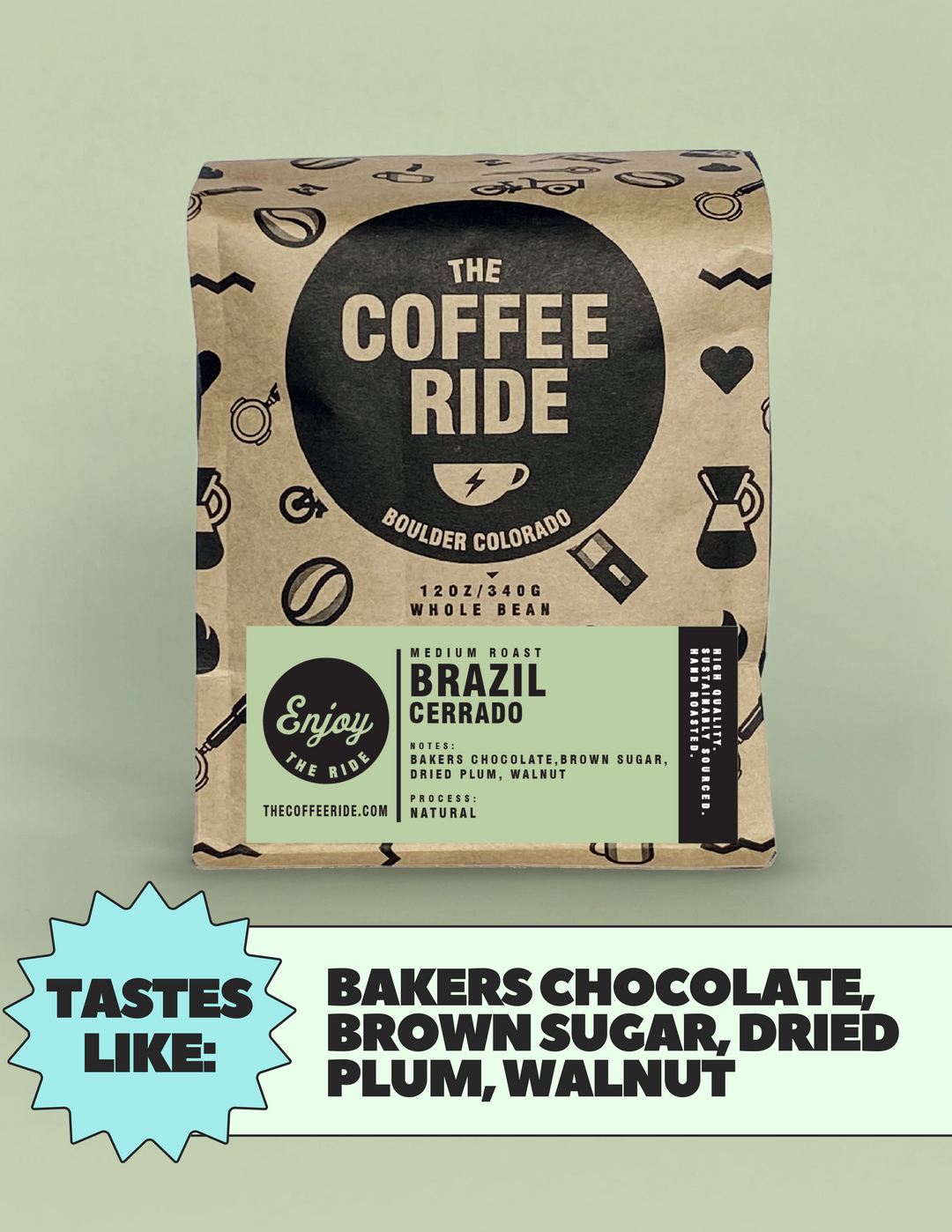 Bag of specialty roast coffee from Origin Unknown with notes of Chocolate, Fruity