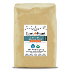 Coast Roast Organic Half-Caf Medium-Dark Blend — Five-pound Swiss Water half-caf blend coffee bag — image 2