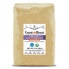 Coast Roast Organic Half-Caf Mocha Java Blend — Five-pound Swiss Water half-caf mocha coffee bag — image 2