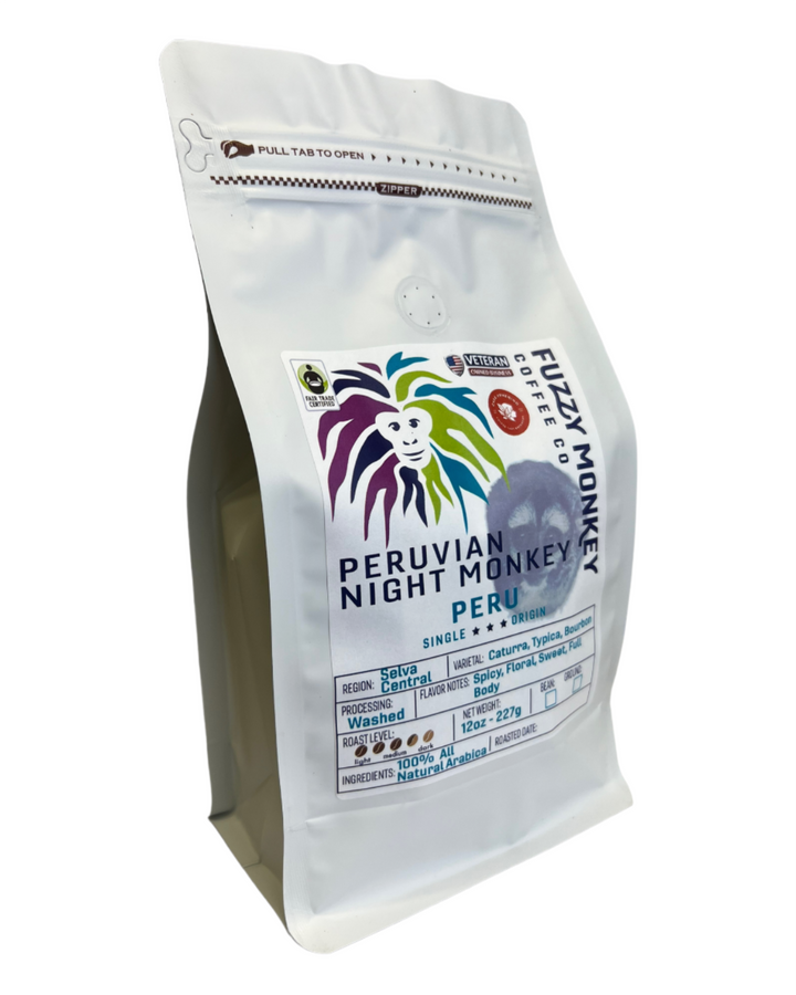 Peruvian Night Monkey - Peru - Cafe Feminino - Specialty Grade Coffee - Full City Medium Roast