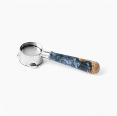 Walnut and resin handle bottomless espresso portafilter