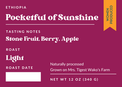 East View Pocketful of Sunshine retail coffee packaging