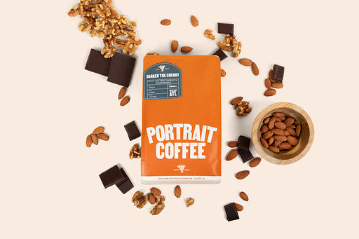 Bag of specialty roast coffee from Blend with notes of Chocolate