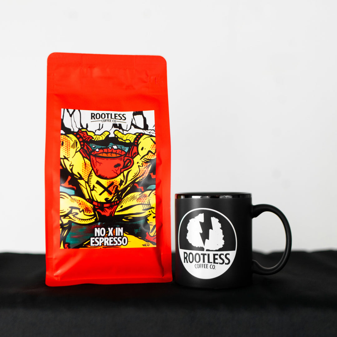 Bag of medium roast coffee from Origin Unknown with notes of Chocolate, Fruity