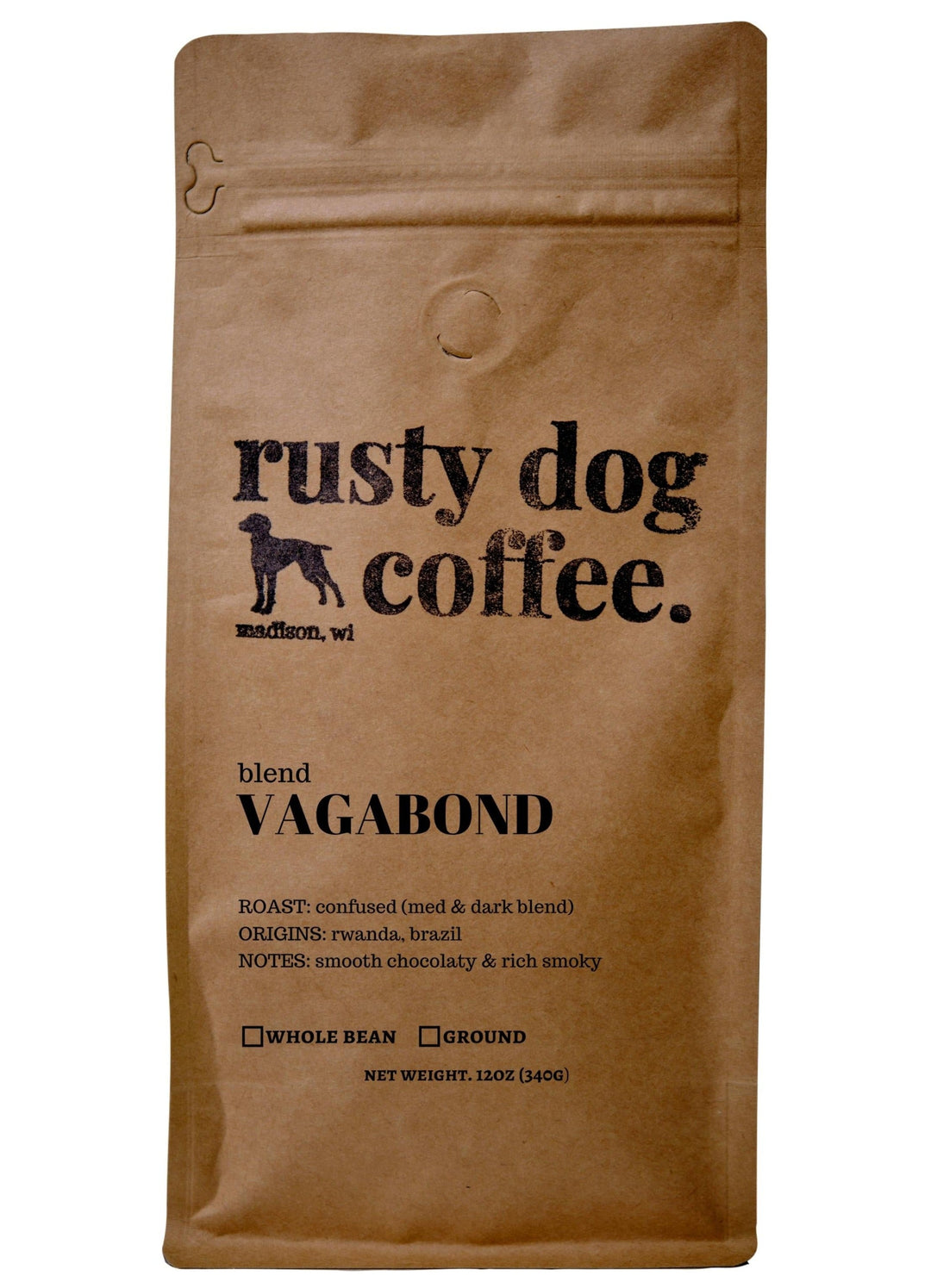 Bag of specialty roast coffee from Blend with notes of Fruity