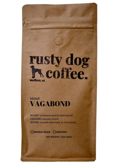 Rusty Dog Vagabond Medium-Dark Coffee Blend — front package, image 1