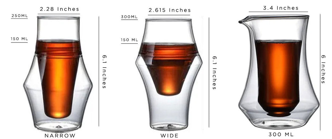 Double Wall Floating Coffee Glasses Individual or Set Options