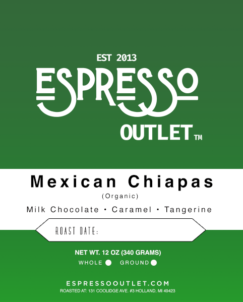 Mexican fair trade organic Chiapas Espresso Outlet