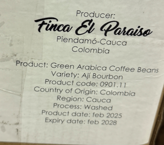 Colombia Pink Bourbon Ají El Pariaso Diego Bermudez - GREEN BEANS -