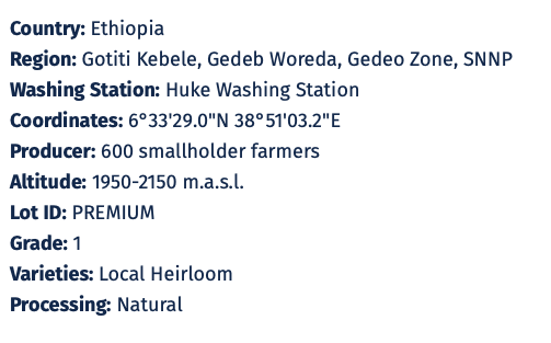 Ethiopia Gedeb Huke Natural