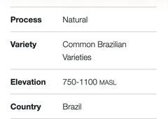 Brazil Serra Negra Natural Coffee — coffee detail