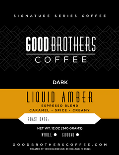 Good Brothers Liquid Amber Espresso Blend by Good Brothers Coffee LLC. — coffee package, image 1 of 3