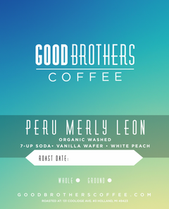 Peru Merly León Organic Washed Coffee — coffee bag front