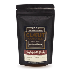 Clout Single Malt Whisky Coffee Sample 4 oz — 4 oz sample bag front