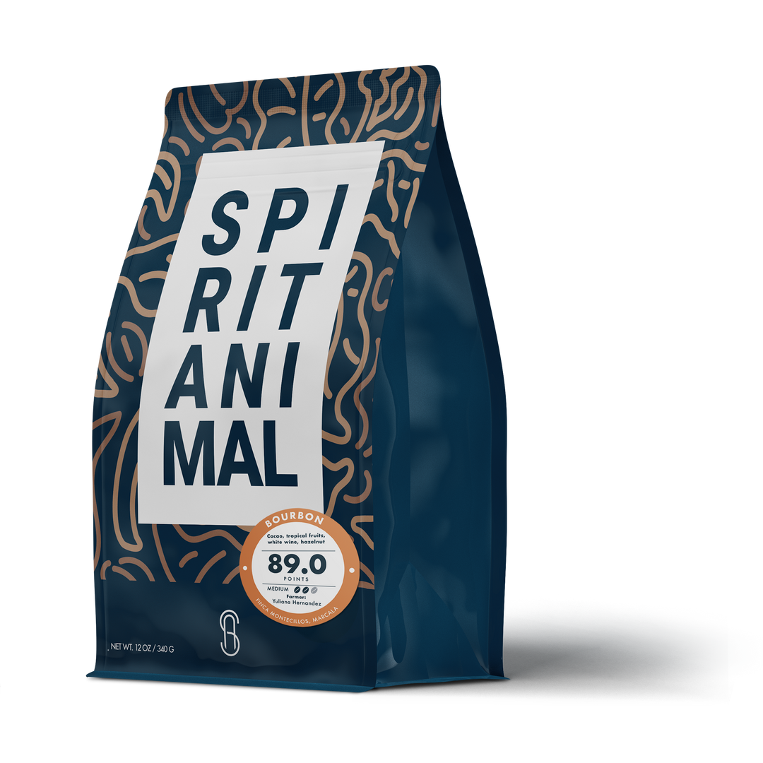 Bag of specialty roast coffee from Origin Unknown with notes of Fruity