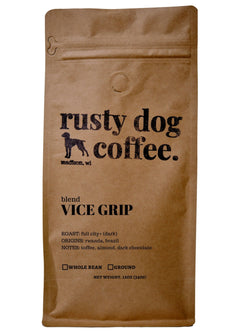 Rusty Dog Vice Grip Full City+ Dark Roast — front package, image 1