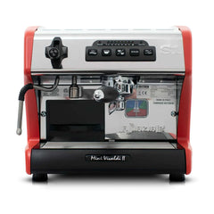 La Spaziale Mini Vivaldi II Espresso Machine, red finish, front view