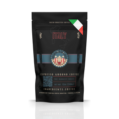 Freedom Bear Italy Extra-Dark Roast Coffee bag with Italian flag corner